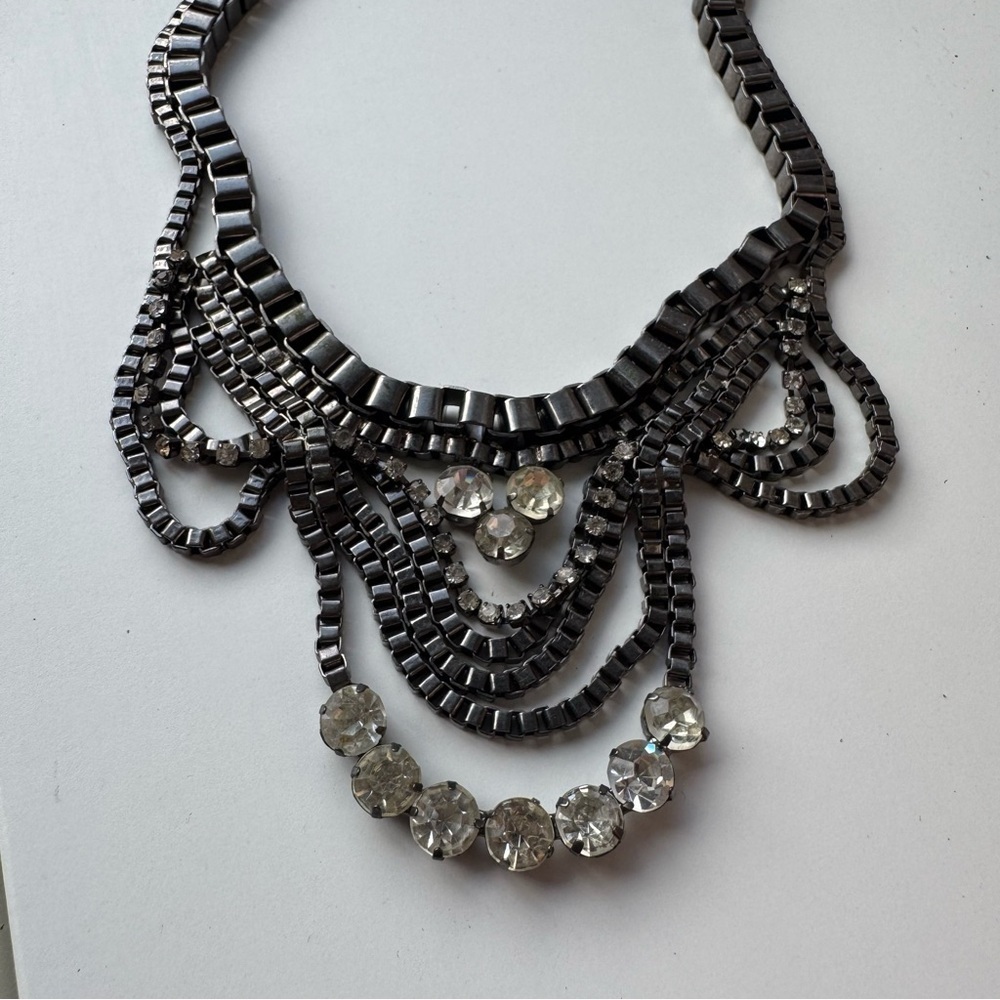 Bike Chain Rhinestone Necklace - Picture 4 of 5
